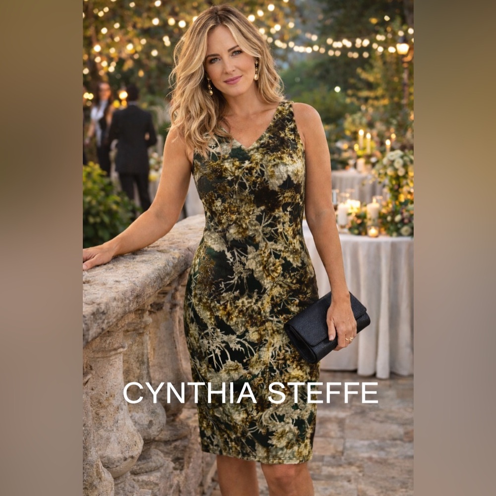 ⭐️Cynthia Steffe,VELVET & Absolutely Stunning Rich Green & Black, Just Add Boots